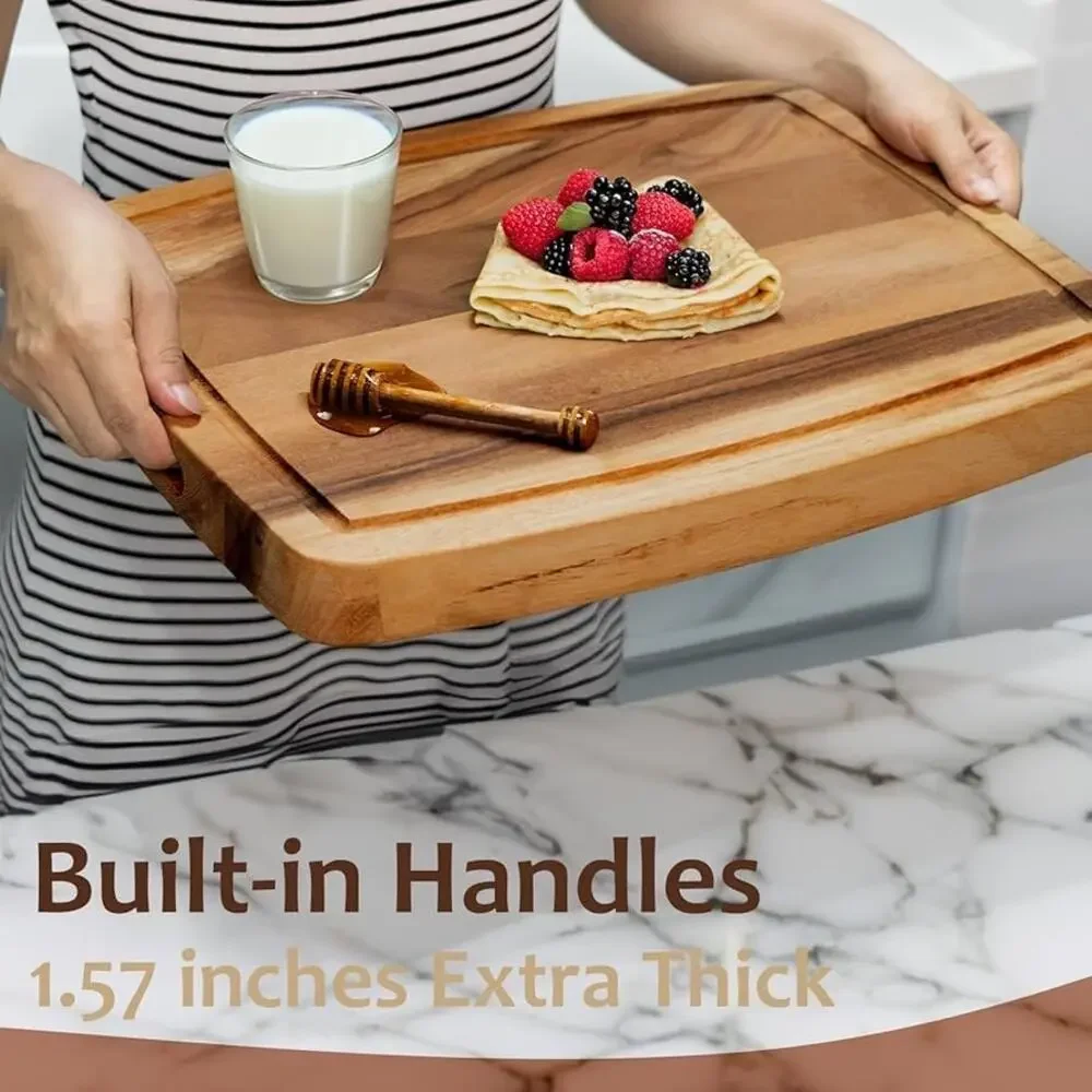 Walnut Cutting Board with Compartments 17x13x1.6 Inch, Walnut Wood